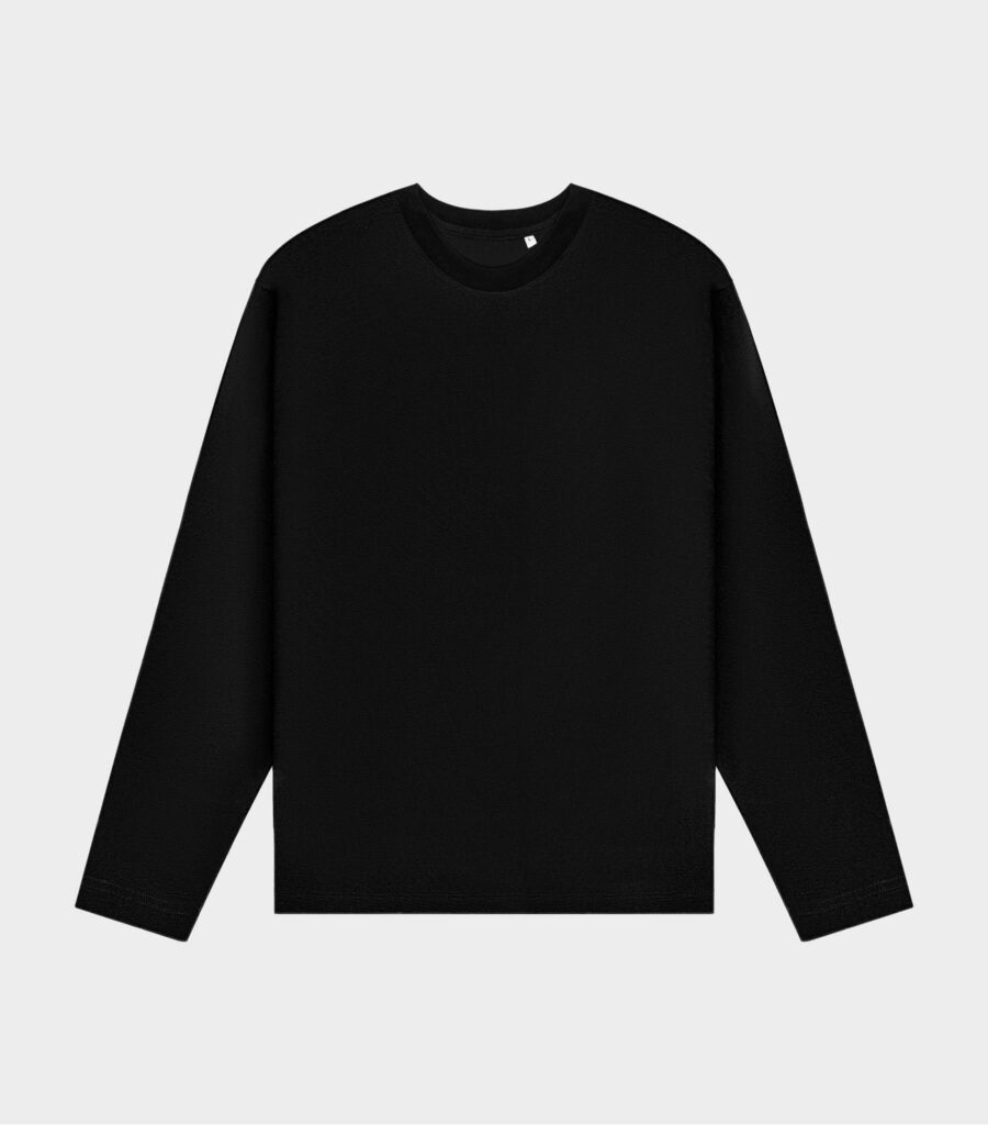 ORGANIC OPEN CUFF LONGSLEEVE BLACK